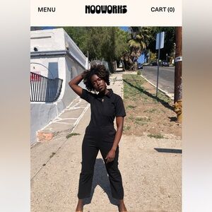 Nooworks TWILL BLACK OVERDYE COVERALL size 2XL / 18